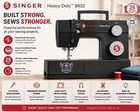 Singer Heavy Duty 8832 Sewing Machine 110 Stitch Applications Metal Frame Black