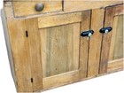 Primitive 1840s Softwood Pine Dry Sink Cabinet Pa Copper Cut Out Feet Country