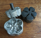 Antique 3-pc Set Flower Making Mold With Upper   Lower Molds   Cutter  517