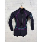 Prana Azura Shortie Long Sleeve Surf Wetsuit Women Xs Black Purple Teal Neoprene