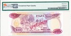Reserve Bank Fiji  10 Nd 1989  Specimen Pmg  67epq