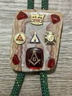 Vintage Freemason Masonic Scottish Rite   More  Bolo Tie Crazy Lace Agate Stone