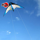 48 Inch Dual Line Stunt Kite Blue Professional Flying Kite With Handles And Line