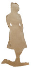 Antique Victorian Die-cut Scrap Woman In Pink Dress Bonnet 1880s
