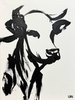 Laeknapes Abstract Art 12x16 Canvas Expressionist Home Decor Monochromatic Cow