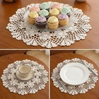 Dollies For Tables  15 7 Inch Round Vintage Crochet Doilies  Large Cotton