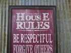15 3 4  X 47 1 2 Inch Wood  home Rules  Sign Nautical Seafood   s174d 