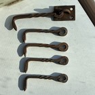 5 Antique Primitive Blacksmith Twisted Iron Gate Barn Shed Door Hook Latch