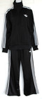 Adidas Classic Firebird Track Jacket   Smocked Wide Leg Pants Women s L Black