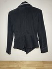 Vintage Iif Zebra Print Colorblock Blazer Jacket Black White Piping Women s Sz P