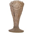 Vintage Pressed Crystal Glass Vase 6  Starburst Pattern Scalloped Edge Clear Guc