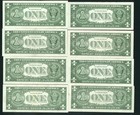 Lot Of 8 1957  1 Silver Certificates Blue Seal Small Size Notes