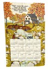 Vintage 1980 Friendship Linen Calendar Kitchen Tea Towel Watermill Friends