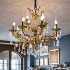 6 8 12 Lights Antique Candle Crystal Chandeliers For Dining Living Room Entryway