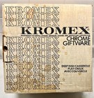 Vintage   New Kromex Usa Chrome 11 5  Round Serving Dish - Fire King Bowl