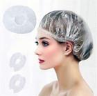200 Disposable Shower Caps Waterproof Clear Plastic Elastic Hair Bath Spa Salon