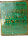 Antique Standard Baking Powder Green 10 Lb Tin Calumet Tea   Coffee Company