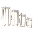 4pcs Gold Flower Stand Rectangular Rack Set For Wedding Table Centerpieces Decor