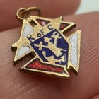 Vintage Knights Of Columbus Enamel Lapel Charm K Of C Gold Shield Emblem