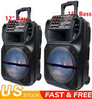5000w Portable Bluetooth Speaker Subwoofer Heavy Bass Sound Pa System Fm 15  12 