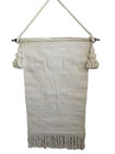 Vintage Large 66  Mexican Woven Embroidered Fringed Wall Hanging Tapestry