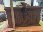 Vintage Max Klein Inc  Faux Wood Plastic Sewing Box Sc-4015 Usa No Tray