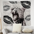 Retro Trendy Leopard Tapestry Wall Hanging  Cheetah Leopard Room Decor  Vinta   