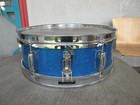 Vintage Rogers   Luxor Model - 5x14 Blue Sparkle Snare Drum cleveland Ohio Label