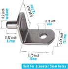 5mm Shelf Pegs L-shaped Cabinet Support Pins Bracket Style 5mm  Gun Metal 