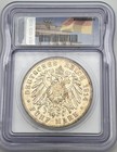 1914-a Germany Prussia 5 Mark Marks Icg Ms63 Mint State Graded Km 536 Silver    