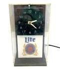 Vintage Miller Lite Beer Cube Clock With Light 9  A Fine Pilsner Beer   Works  