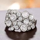 Elegant 925 Sterling Silver White Topaz New Fashion Charms Unique Ring Size 8