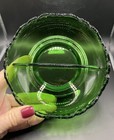 Vintage Farber Brothers Krome-kraft Forest Green Divided Glass Dish Chrome Base