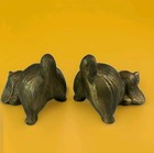 Vintage Brass Dog Bookends     Pm Craftsman Usa  Mid-century Cocker Spaniel Pair