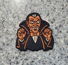 Vintage Halloween Vampire Patch  Fully Embroidered  Iron On Backing  3 x3 