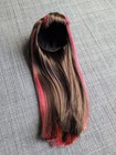 Truly Me 109 B Wig Brown Hair Bangs Pink Highlights American Girl Doll Custom
