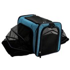 Dog It Explorer Padded Expandable Small Dog Pet Carrier Bag  Blue 17 x10 x12 h