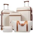 5pcs Hardside Luggage Set 20  24  28  Expandable Suitcase Travel Toiletry Bag