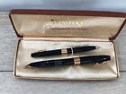 Vintage Sheaffer s 14k Gold Nib Fountain Pen And Pencil Set In Case 1960s P 75