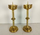 Antique Couple Small Ornate Gothic Brass Candle Sticks Candle Holders Lovely
