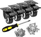 2  Caster Wheels Set Of 4  Heavy Duty Casters With Brake  No Noise Locking Po   