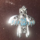 Vintage Native American Style Thunderbird Pendant Silver Tone Stone Inlay Bird
