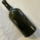 1850s Antique Black Glass Wine Bottle Freeblown Onion Seal London Need Research 