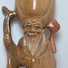 Japanese Netsuke Style Wooden Fuku God    superb Craftsmanship Hand Carved    6   