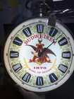 Large Vintage Budweiser Rotating Lighted Clock Everything Works 
