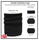 Double Fold Bias Binding Tape For Sewing  Seaming  Hemming 1 2  X 50 Yards Black