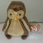 Ty Beanie Baby        Hoot The Owl  4th Gen Hang Tag  5  Mwmts Stuffed Animal Toy