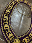Masonic Collar 33 33rd Degree Scottish Rite Purple Backing   Wings Down Jewel