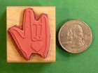 I Love You - Hand Sign - Wood Mounted Rubber Stamp