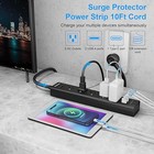 10ft Surge Protector Power Strip  5 Outlets   3 Usb Ports  Wall Mount  2 Pack